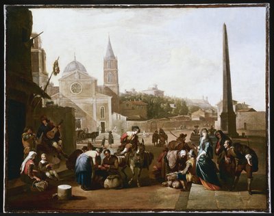 Piazza del Popolo, Roma da Johannes Lingelbach